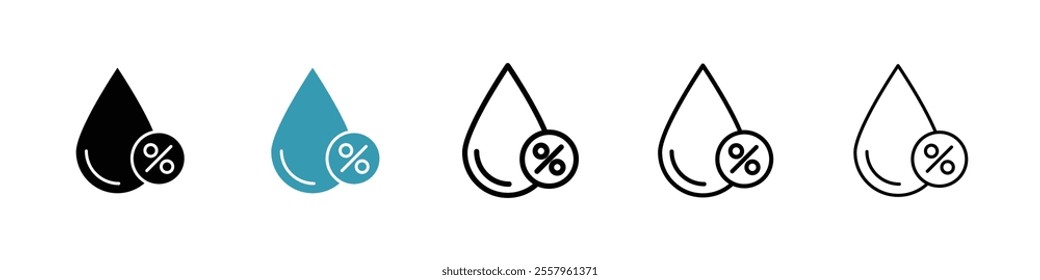 Humidity icons pack in black and blue.