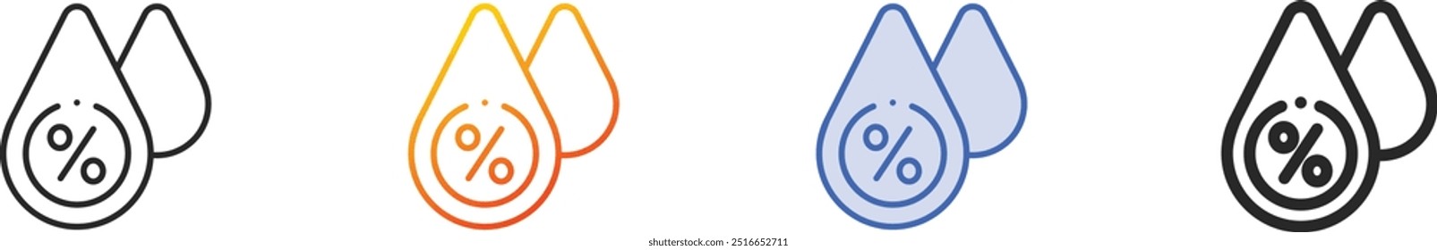 humidity icon.Thin Linear, Gradient, Blue Stroke and bold Style Design Isolated On White Background