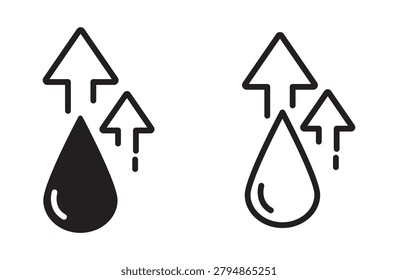 Humidity increase icon vector for web design