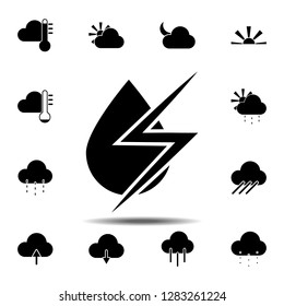 humidity, lightning icon. Simple glyph vector of weather set for UI and UX, website or mobile application