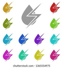 humidity, lightning multi color icon. Simple glyph, flat vector of Weather icons for UI and UX, website or mobile application