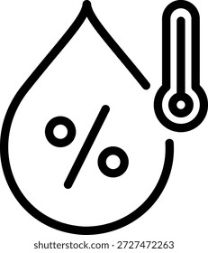 Icono de línea de humedad Ilustración Vector