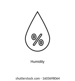 Humidity linear icon vector on white background. Black icon illustration