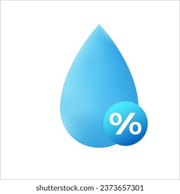 humidity moisture icon blue water droplet symbol