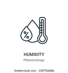 Humidity outline vector icon. Thin line black humidity icon, flat vector simple element illustration from editable meteorology concept isolated on white background