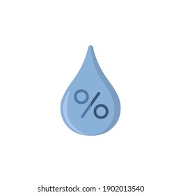 Humidity percent. Water drop. Flat icon. Isolated weather vector illustration