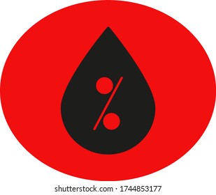 humidity percentage water icon vector percentage