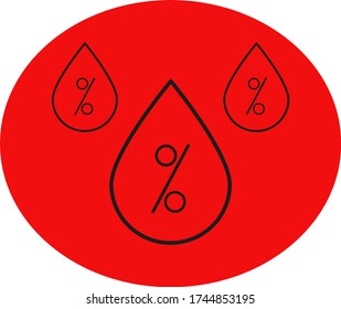 humidity percentage water icon vector percentage