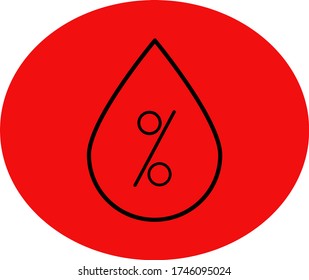 porcentaje de humedad porcentaje de icono de agua porcentaje de vector