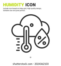 Humidity premium icon with multiple style isolated on white background from ecology collection. Vector illustration humidity concept design template for website, mobile apps, UI and UX. Editable size