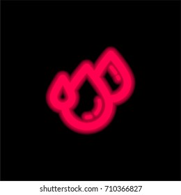 Humidity red glowing neon ui ux icon. Glowing sign logo vector