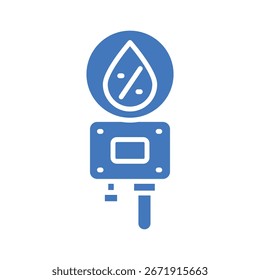 Icono plano de color del sensor de humedad para proyectos digitales e impresos.  Iconos limpios mínimos para App y Sitios web. Iconos modernos y sencillos para UI UX y branding