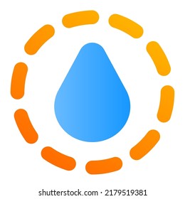 Luftfeuchtigkeitszeichen mit flachem Symbol