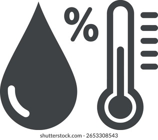 Icono de temperatura de humedad - Medición del clima del Clima