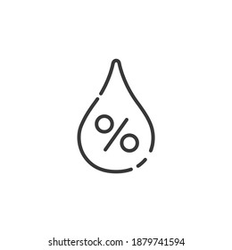 Humidity thin line icon. Isolated weather vector illustration