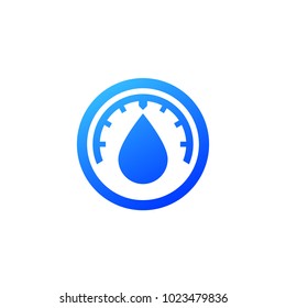 humidity vector icon, blue on white