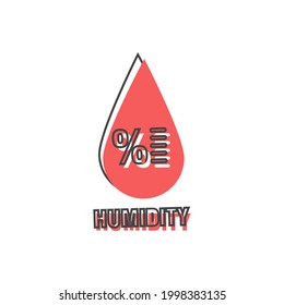 Humidity vector icon on cartoon style on white isolated background.