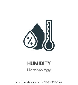 Humidity vector icon on white background. Flat vector humidity icon symbol sign from modern meteorology collection for mobile concept and web apps design.