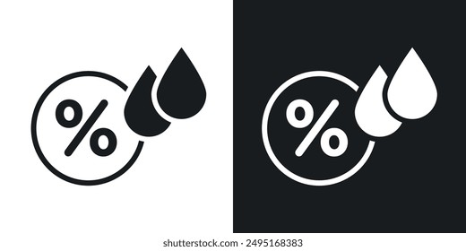 Humidity vector icon set in solid style.