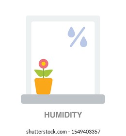 Humidity weather flat icon on white transparent background. You can be used humidity icon for several purposes.