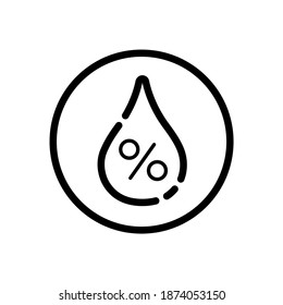Humidity. Weather icon in a circle. Isolated vector illustration