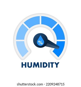 Humidity weather sensor. Water level, rate. Vector stock illustration