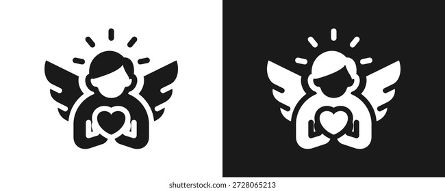 Icono De Humildad Conjunto Glifo En Fondo Blanco Y Negro