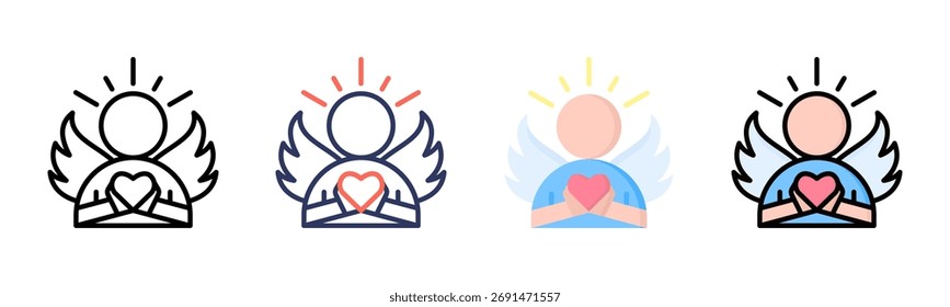 Humility icon set multiple style collection
