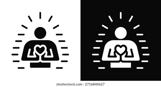 Bescheidenes Symbol weißer und schwarzer Hintergrund