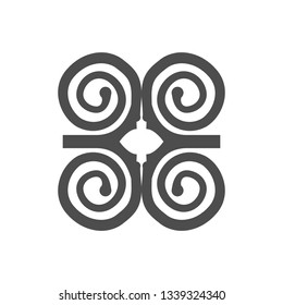 Humility With Strength Or Symbol Of Wisdowm Adinkra Symbol. Tribal Symbol In Africa. Vector Illustration.