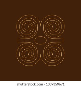 Humility with strength or symbol of wisdowm adinkra symbol. Tribal symbol in Africa. Vector illustration.