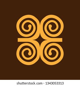 Humility With Strength Or Symbol Of Wisdowm Adinkra Symbol. Tribal Symbol In Africa. Vector Illustration.