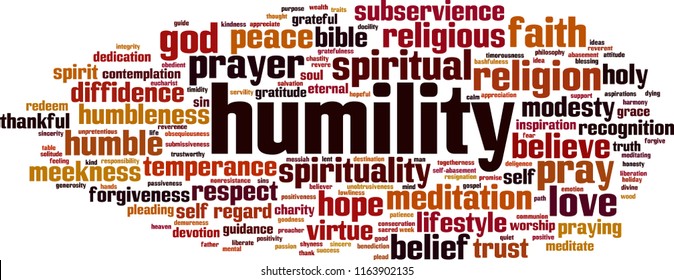 Humility word cloud concept. Vector illustration