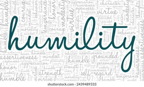 Humility word cloud conceptual design isolated on white background.