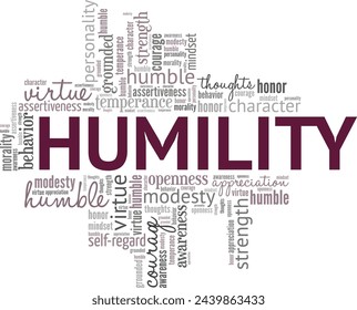 Humility word cloud conceptual design isolated on white background.