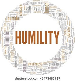 Humility word cloud conceptual design isolated on white background.