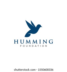 Huming bird animal logo for modern business, simple minimalist and clean design, bird icon