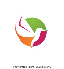 Humingbird logo and symbol vector image