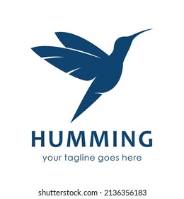 humingbird silhouette abstract vector logo