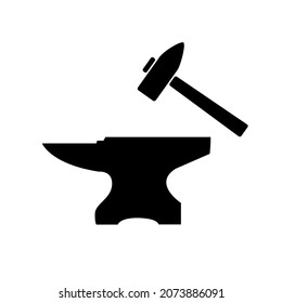 hummer and anvil icon vector illustration logo template for many purpose. Isolated on white background.