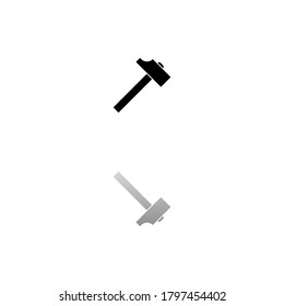 Hummer. Black symbol on white background. Simple illustration. Flat Vector Icon. Mirror Reflection Shadow. Can be used in logo, web, mobile and UI UX project