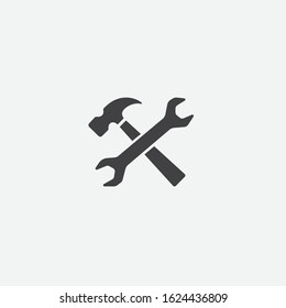 hummer icon logo vector illustration, wrench icon logo design, tools icon, repair icon design