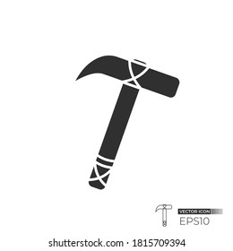 Hummer icon, with rope on top and bottom. Vector icon design isolated. Usable for packaging element, sign, and logo