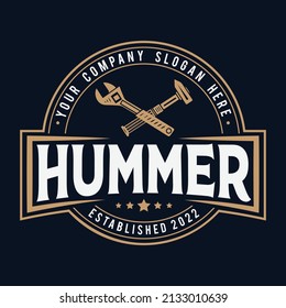 Hummer retro vintage types logo. Hummer illustration.