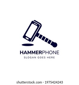 hummer smart phone logo design template with blue color isolated in white background. 