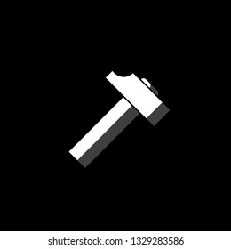 Hummer. White flat simple icon with shadow