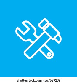 hummer and wrench icon illustration isolated vector sign symbol