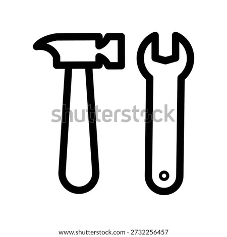 hummer and wrench outline icon vector design good for web or mobile app