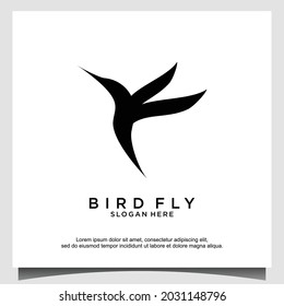 humming bird abstract logo design Vector