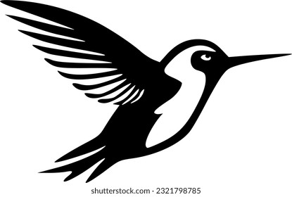 Humming bird black outlines vector illustration